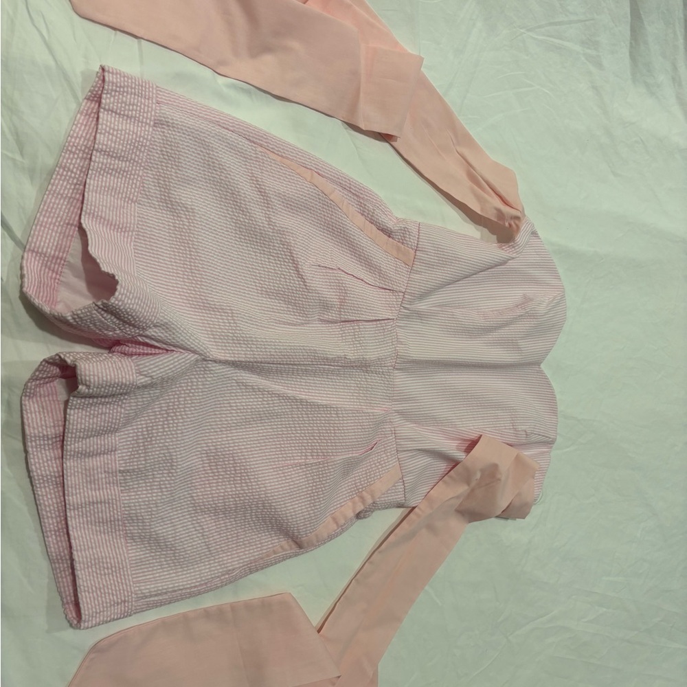 Baby pink & white romper